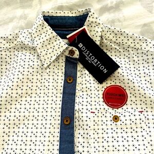 White printed Boys shirt or Semi formal and Summer Casual Parties